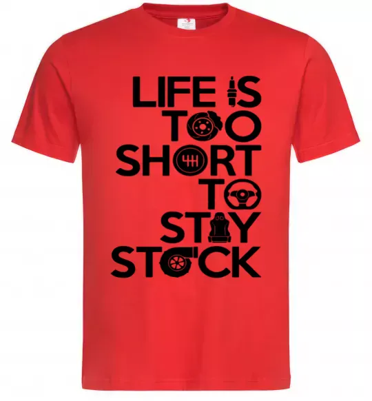 Чоловіча футболка Life is too short to stay stack Червоний фото