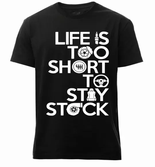 Мужская премиум футболка Life is too short to stay stack Черный фото