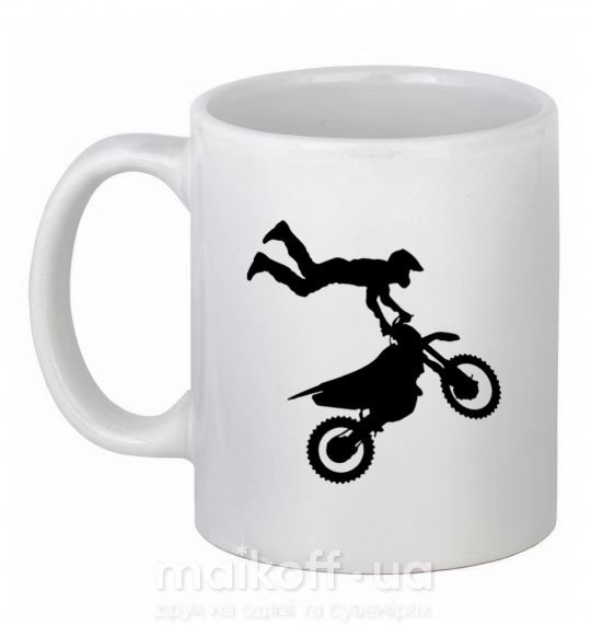 Чашка керамічна moto tricks Білий фото