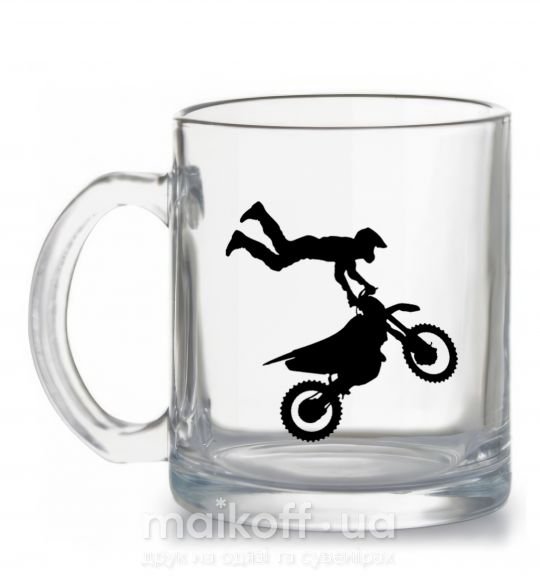 Чашка стеклянная moto tricks Прозрачный фото