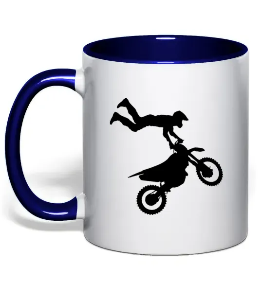 Чашка з кольоровою ручкою moto tricks Глибокий темно-синій фото