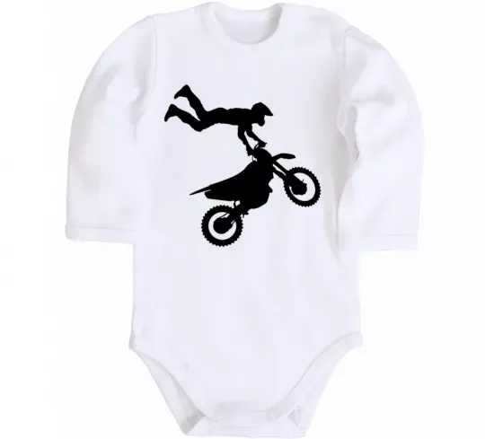Детский боди moto tricks Белый фото