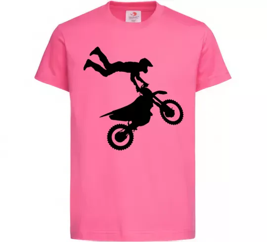 Детская футболка moto tricks Ярко-розовый фото