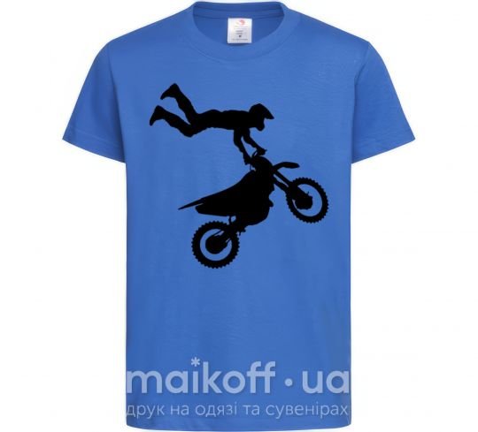 Дитяча футболка moto tricks Яскраво-синій фото