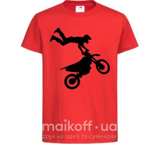Дитяча футболка moto tricks Червоний фото