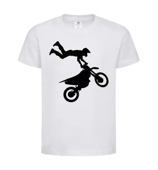 Дитяча футболка moto tricks Білий фото