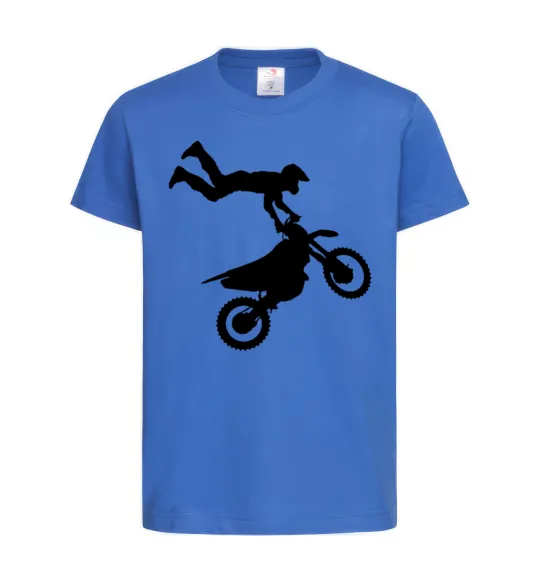 Дитяча футболка moto tricks Яскраво-синій фото