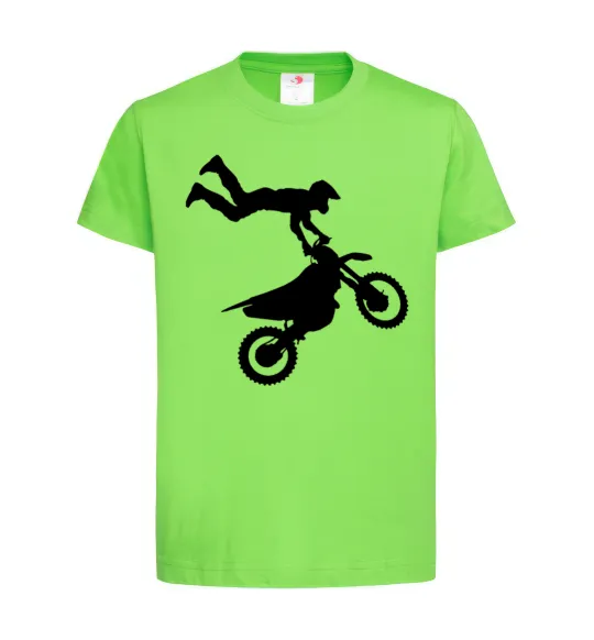 Дитяча футболка moto tricks Лаймовий фото