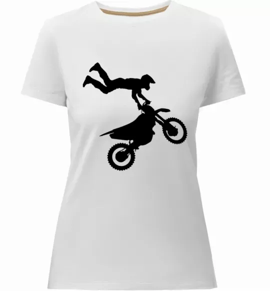 Жіноча преміум футболка moto tricks Білий фото