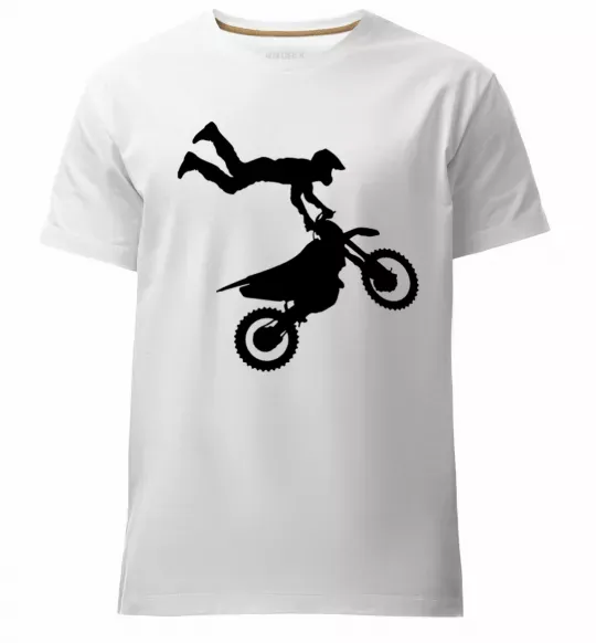 Чоловіча преміум футболка moto tricks Білий фото