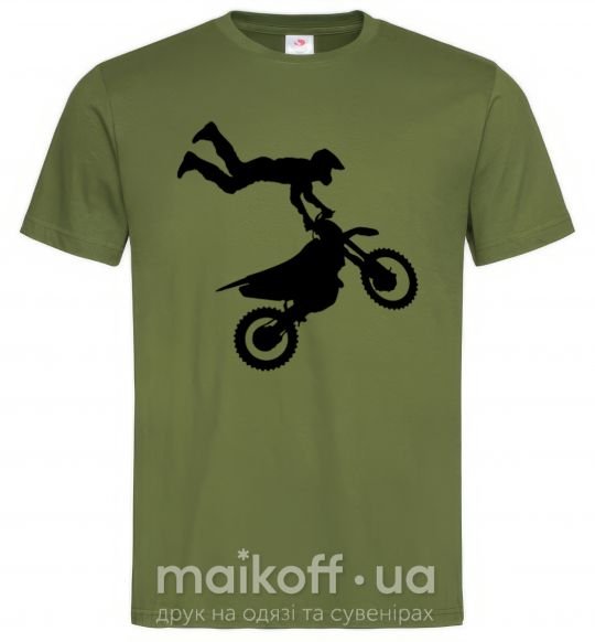 Мужская футболка moto tricks Оливковый фото