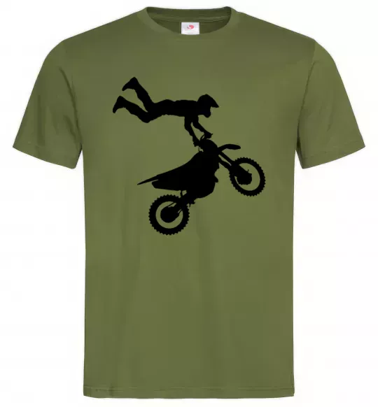 Мужская футболка moto tricks Оливковый фото