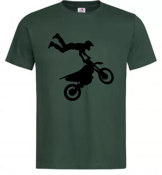 Мужская футболка moto tricks Темно-зеленый фото