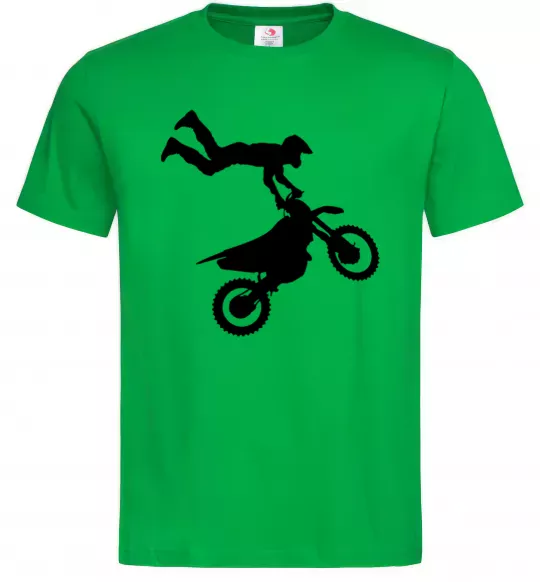Мужская футболка moto tricks Зеленый фото