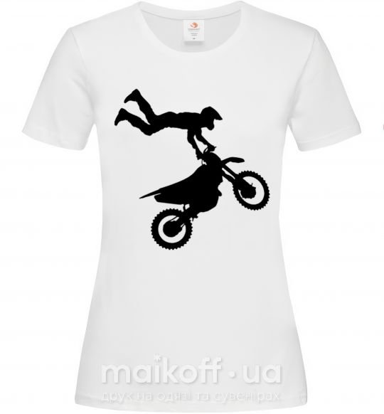 Женская футболка moto tricks Белый фото