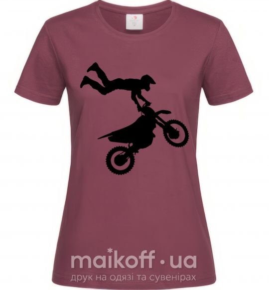 Женская футболка moto tricks Бордовый фото