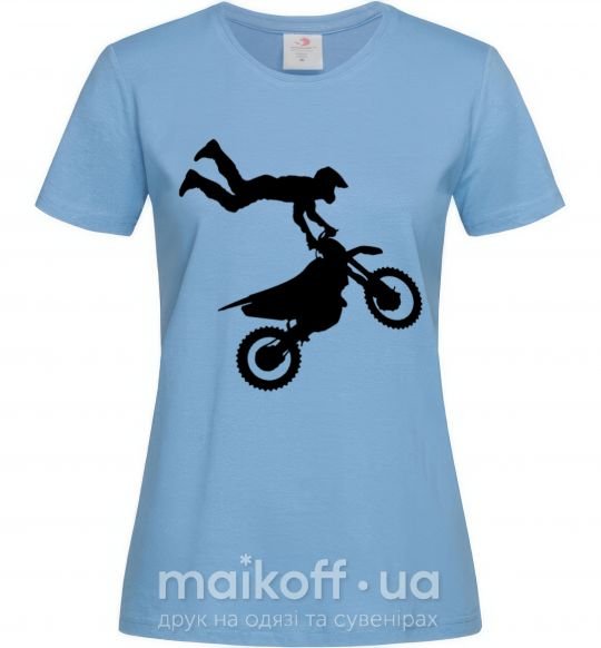 Женская футболка moto tricks Голубой фото
