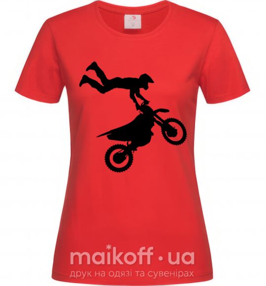 Женская футболка moto tricks Красный фото