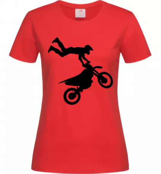 Жіноча футболка moto tricks Червоний фото