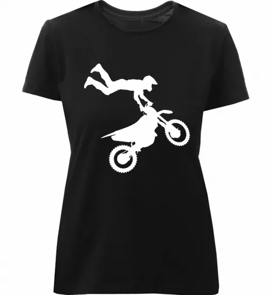 Жіноча преміум футболка moto tricks Чорний фото