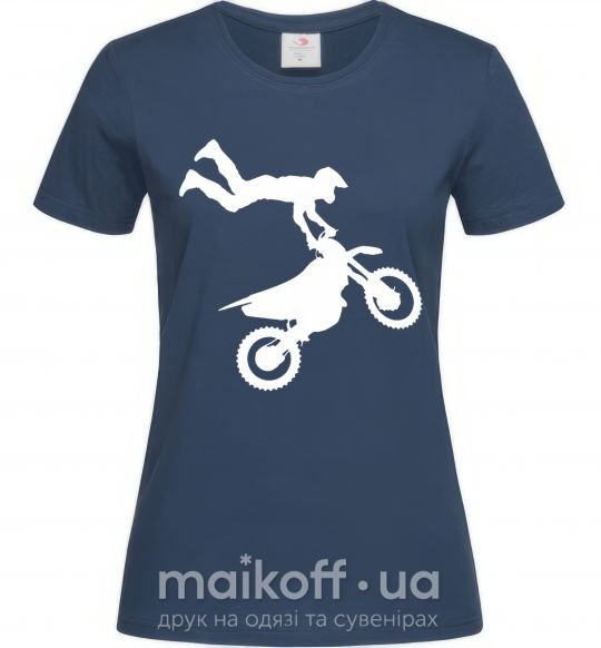 Женская футболка moto tricks Темно-синий фото