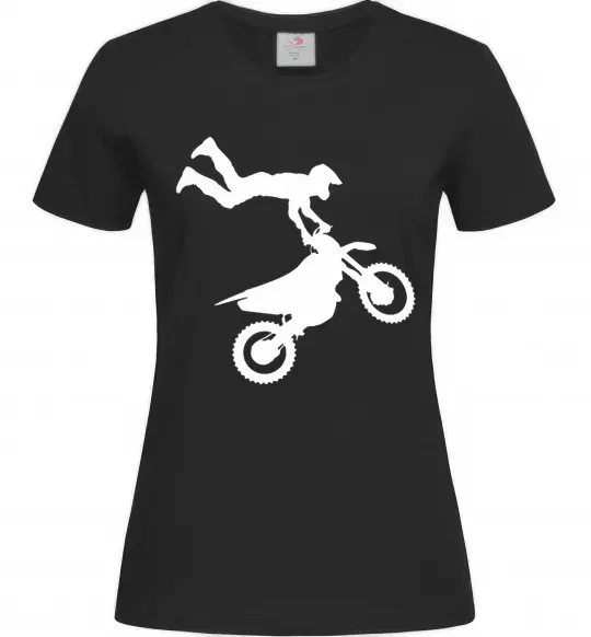Жіноча футболка moto tricks Чорний фото