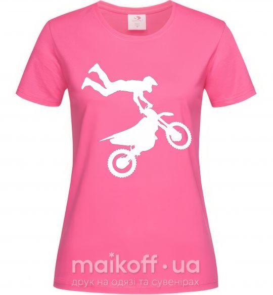 Женская футболка moto tricks Ярко-розовый фото