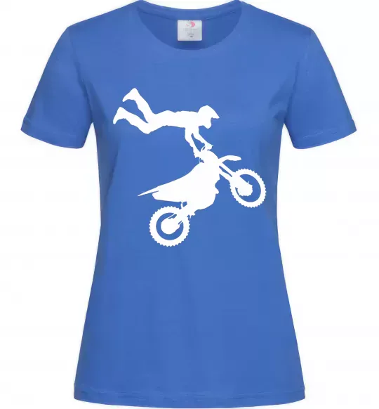 Жіноча футболка moto tricks Яскраво-синій фото
