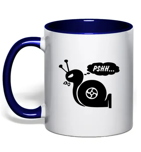 Чашка з кольоровою ручкою Pshh Глибокий темно-синій фото