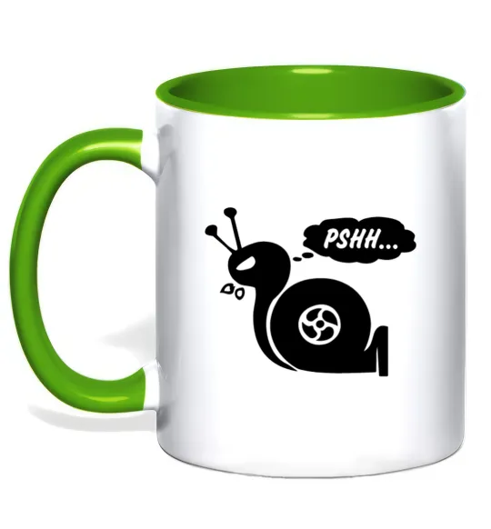 Чашка з кольоровою ручкою Pshh Лаймовий фото