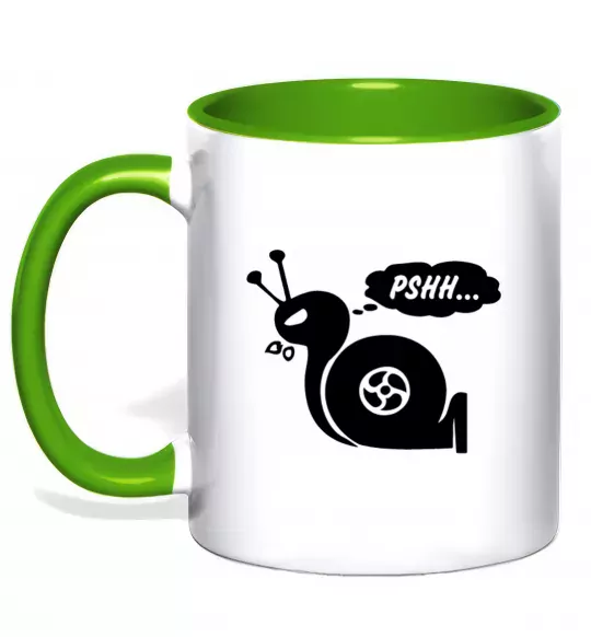 Чашка з кольоровою ручкою Pshh Зелений фото