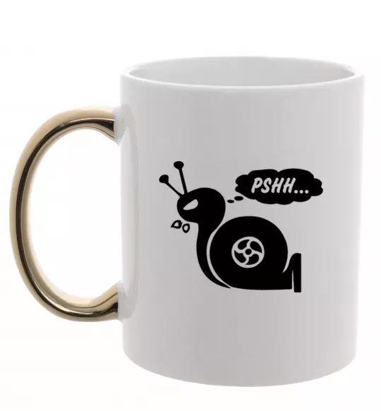 Чашка з кольоровою ручкою Pshh Золото фото