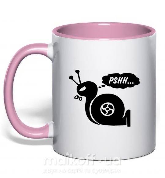 Чашка с цветной ручкой Pshh Нежно розовый фото