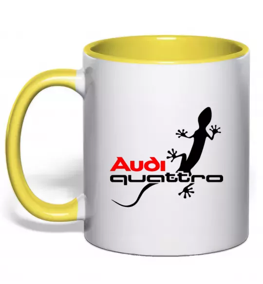 Чашка з кольоровою ручкою Quattro Сонячно жовтий фото