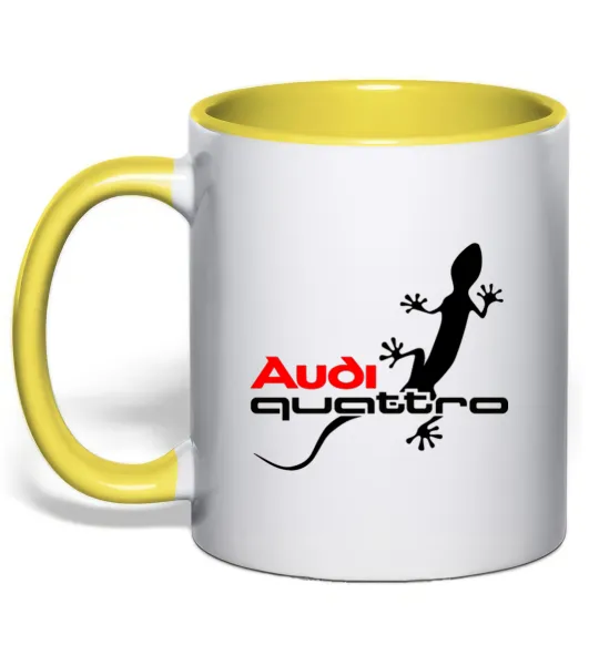 Чашка с цветной ручкой Quattro Лимонный фото