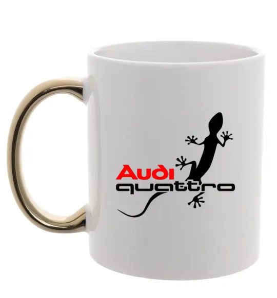 Чашка з кольоровою ручкою Quattro Золото фото