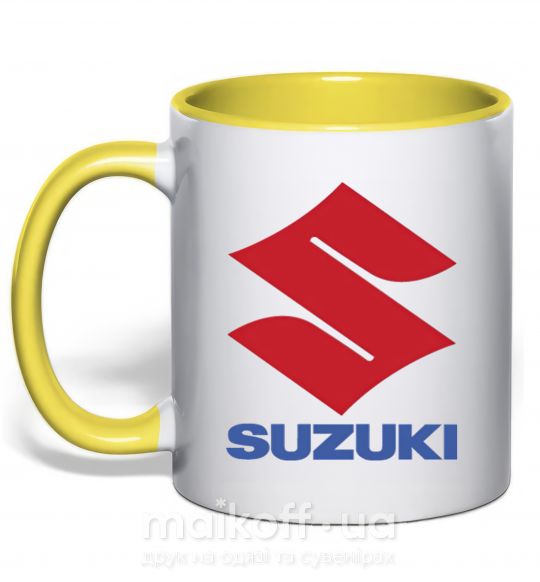 Чашка з кольоровою ручкою Suzuki Logo Сонячно жовтий фото