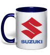 Чашка с цветной ручкой Suzuki Logo Глубокий темно-синий фото