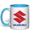 Чашка с цветной ручкой Suzuki Logo Голубой фото