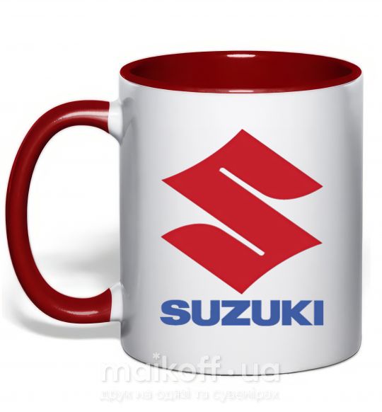 Чашка з кольоровою ручкою Suzuki Logo Червоний фото
