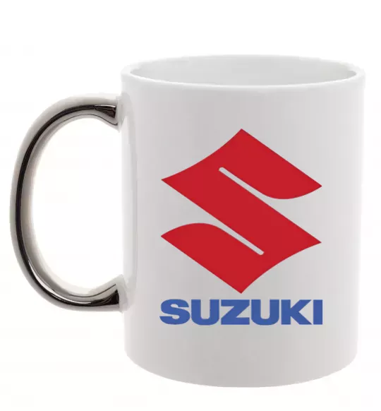 Чашка с цветной ручкой Suzuki Logo Серебро фото