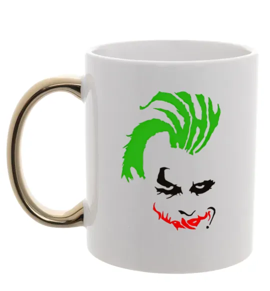 Чашка с цветной ручкой JOKER serios Золото фото