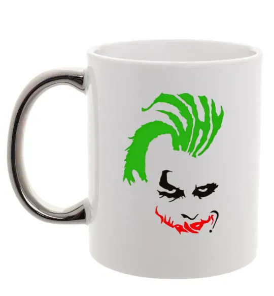 Чашка с цветной ручкой JOKER serios Серебро фото