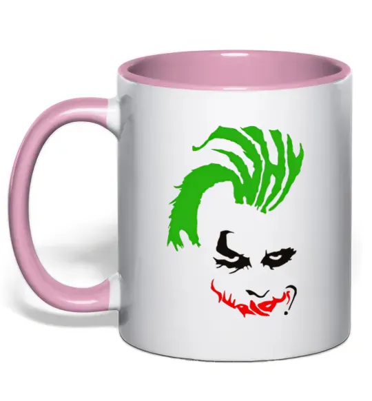 Чашка с цветной ручкой JOKER serios Нежно розовый фото