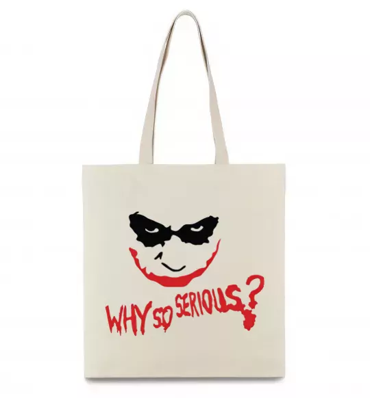 Еко-сумка Why so serios joker Бежевий фото