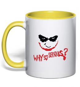 Чашка з кольоровою ручкою Why so serios joker Чашка з кольоровою ручкою Why so serios joker
