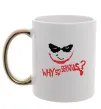 Чашка з кольоровою ручкою Why so serios joker Золото Чашка з кольоровою ручкою Why so serios joker Золото фото