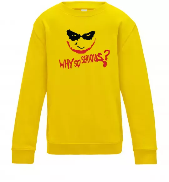 Детский Свитшот Why so serios joker Солнечно желтый фото