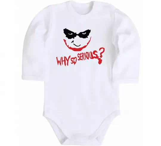 Детский боди Why so serios joker Белый фото