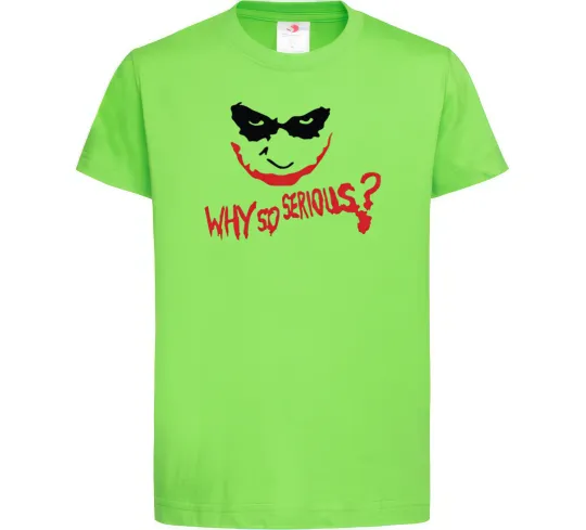 Детская футболка Why so serios joker Лаймовый фото